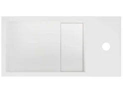 Shower & Design Muurkast Badkamer-Wastafel Van Solid Surface Met Nis - Wit - 40 Cm - Pumori
