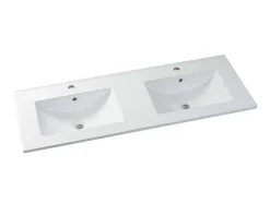 Vente-unique Dubbele Wastafel-Wastafelmeubel Met Inbouwwastafel - Eikenfineer - 120 Cm - Cosmoti