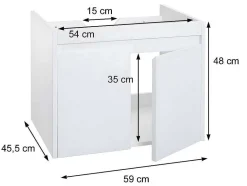 Vente-unique Wastafelmeubel-Wastafelonderbouw Mcw-L86, Zwart