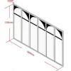 Vente-unique Glazen Binnenraam-Werkplaatsraam Art Deco Van Gepoedercoat Aluminium 180 X 130 Cm - Zwart - Arcadea
