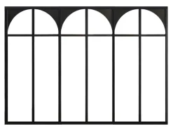 Vente-unique Glazen Binnenraam-Werkplaatsraam Art Deco Van Gepoedercoat Aluminium 180 X 130 Cm - Zwart - Arcadea