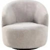 Vente-unique Fauteuil Met Holle Rugleuning-West Fauteuil Draaifunctie, Terugkeer Beige.