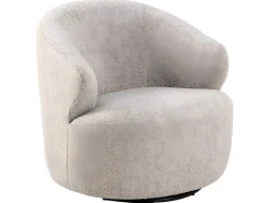 Vente-unique Fauteuil Met Holle Rugleuning-West Fauteuil Draaifunctie, Terugkeer Beige.