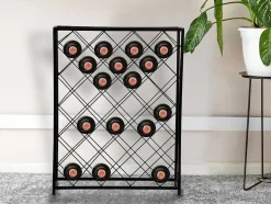 OZAIA Opbergaccessoire-Wijnfleshouder Voor 32 Flessen - L55 X H71 Cm - Metaal - Zwart - Bolinar