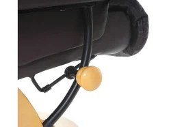 Vente-unique Fauteuil Leer-Windsor Xxl Relaxfauteuil Met Kruk, Bruin, Natuurlijk Bruin