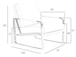 Angel Cerda Fauteuil Kunstleer-Witte Eco-Lederen Gestoffeerde Fauteuil 5026