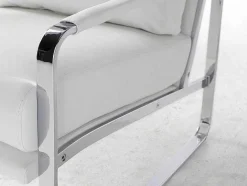 Angel Cerda Fauteuil Kunstleer-Witte Eco-Lederen Gestoffeerde Fauteuil 5026