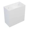 Shower & Design Muurkast Badkamer-Witte Hangende Wastafel Van Solid Surface Met Nis - Kraan Links - 40 Cm - Pumori