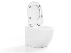 Vente-unique Hangend Toilet-Witte Hang-Wc Van Keramiek Zonder Rand - Javoine