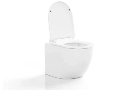 Vente-unique Hangend Toilet-Witte Hang-Wc Van Keramiek Zonder Rand - Javoine