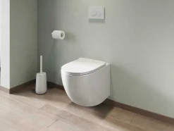Vente-unique Hangend Toilet-Witte Hang-Wc Van Keramiek Zonder Rand - Javoine