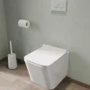 Vente-unique Hangend Toilet-Witte Hang-Wc Van Keramiek Zonder Rand - Clemona