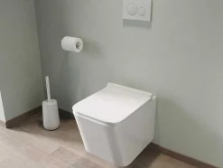 Vente-unique Hangend Toilet-Witte Hang-Wc Van Keramiek Zonder Rand - Clemona