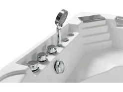ELITESHOPPING Massagebad-Witte Hottub Voor 1 Persoon 135 X 135 Cm 6 Jets Sage