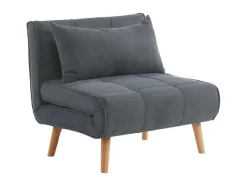 Vente-unique Uitklapbare Fauteuil-Xl Eenpersoons-Slaapbank Chila Van Stof - Grijs