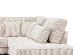 Maison Céphy Speciale Modellen Zitbanken & Fauteuils-Xxl Hoekbank Van Beige Ribfluweel Tessio Van Maison Cephy