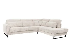 Maison Céphy Speciale Modellen Zitbanken & Fauteuils-Xxl Hoekbank Van Beige Ribfluweel Tessio Van Maison Cephy