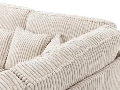Maison Céphy Speciale Modellen Zitbanken & Fauteuils-Xxl Hoekbank Van Beige Ribfluweel Tessio Van Maison Cephy