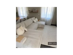 Vente-unique Xxl Hoekbank-Xxl Hoekslaapbank Van Beige Ribfluweel Amelia