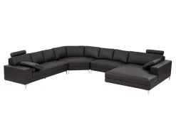 LINEA SOFA Xxl Hoekbank-Xxl Zevenzitsbank Hoogwaardig Leer Donatello Ii - Bruin - Hoek Rechts