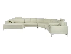 LINEA SOFA Xxl Hoekbank-Xxl Zevenzitsbank Hoogwaardig Leer Donatello Ii - Ivoor - Hoek Links