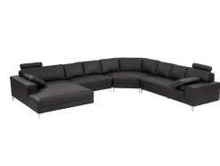 LINEA SOFA Xxl Hoekbank-Xxl Zevenzitsbank Hoogwaardig Leer Donatello Ii - Bruin - Hoek Links