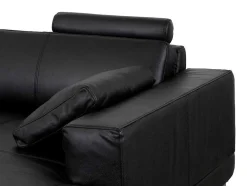 LINEA SOFA Xxl Hoekbank-Xxl Zevenzitsbank Hoogwaardig Leer Donatello Ii - Zwart - Hoek Rechts