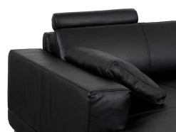 LINEA SOFA Xxl Hoekbank-Xxl Zevenzitsbank Hoogwaardig Leer Donatello Ii - Zwart - Hoek Links