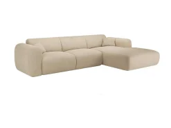 Maison Céphy Zitbank-Xxl-Hoekbank Met Hoek Rechts In Beige Textuurstof Pogni Van Maison Cephy