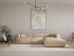 Maison Céphy Zitbank-Xxl-Hoekbank Met Hoek Rechts In Beige Textuurstof Pogni Van Maison Cephy
