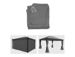 Vente-unique Prieel, Pergola, Gazebo En Kiosk-Zijwand Pergola Calpe Ii (Set Van 4), Grijs