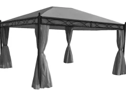 Vente-unique Prieel, Pergola, Gazebo En Kiosk-Zijwand Pergola Calpe Ii (Set Van 4), Grijs