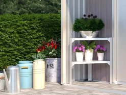 Vente-unique Tuinopslag-Zinken Rek Zae Voor Tuinkas - L42Xb42Xh65 Cm