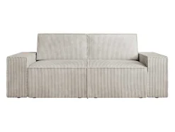 Vente-unique 2En 3-Zitsbank-Zitbank 2 Plaatsen Beige Ribfluweel Amelia