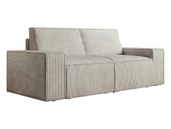 Vente-unique 2En 3-Zitsbank-Zitbank 2 Plaatsen Beige Ribfluweel Amelia