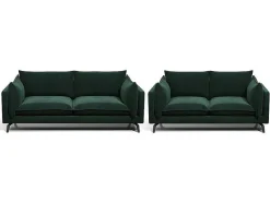 Vente-unique Bankstel 3+2-Zitbank 3+2 Plaatsen Kestrel Van Velours - Groen