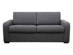 Vente-unique Slaapbank Met Matras-3-Zits Express Slaapbank Van Antraciete Stof - Matras 18 Cm - Bevis