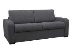 Vente-unique Slaapbank Met Matras-3-Zits Express Slaapbank Van Antraciete Stof - Matras 14 Cm - Bevis