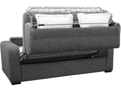 Vente-unique Slaapbank Met Matras-3-Zits Express Slaapbank Van Antraciete Stof - Matras 14 Cm - Bevis