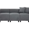 ModernLuxe Driezitsbank-3-Zitsbank In Chenille-Stof Met 2 Kussens - Slaaphoogte 211 Cm - Grijs