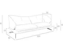 Angel Cerda 2En 3-Zitsbank-3-Zitsbank In Taupe Grijs Rundleder 6146