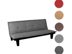Vente-unique Klik-Klak En Bz Slaapbank-3-Zitsbank Mcw-C87, Textiel, Donkergrijs