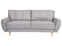 Vente-unique Klik-Klak En Bz Slaapbank-3-Zitsbank Mcw-J19, Stof/Textiel Grijs