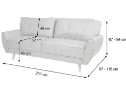 Vente-unique Klik-Klak En Bz Slaapbank-3-Zitsbank Mcw-J19, Stof/Textiel Grijs