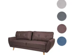 Vente-unique Klik-Klak En Bz Slaapbank-3-Zitsbank Mcw-J19, Stof/Textiel Bruin