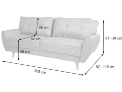 Vente-unique Klik-Klak En Bz Slaapbank-3-Zitsbank Mcw-J19, Stof/Textiel Antraciet
