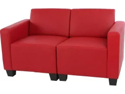 Vente-unique Kunstleren Zitbank-2-Zitsbank Moncalieri, Rood