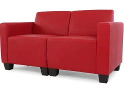 Vente-unique Kunstleren Zitbank-2-Zitsbank Moncalieri, Rood