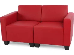Vente-unique Kunstleren Zitbank-2-Zitsbank Moncalieri, Rood