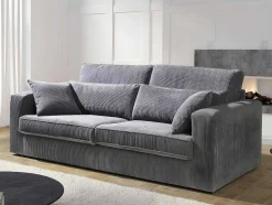 Vente-unique Speciale Modellen Zitbanken & Fauteuils-3-Zitsbank Mondovi Van Ribfluweel - Grijs